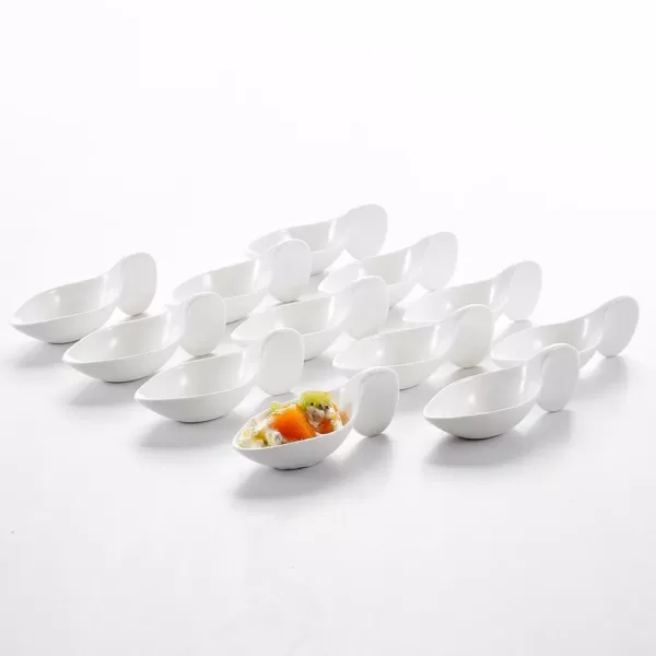 MALACASA 4.5 in. White Porcelain Ramekins Souffle Dishes Serving Bowls (Set of 12)