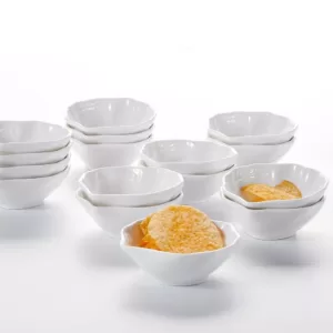 MALACASA 3.5 in. Porcelain White Ramekins Souffle Dishes Serving Bowls