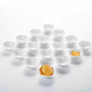 MALACASA 3.5 in. Porcelain White Ramekins Souffle Dishes Serving Bowls