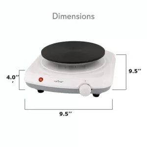 NutriChef White Electric Countertop Burner - Buffet Hot Plate Burner with Adjustable Temperature