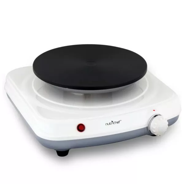 NutriChef White Electric Countertop Burner - Buffet Hot Plate Burner with Adjustable Temperature