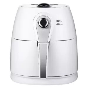 Ovente 3.2 qt. White Electric Air Fryer with 30-min Timer, Adjustable Temperature Controls, Includes Fry Basket and Grill Pan