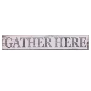 Pinnacle 6 in. x 36 in. Gather Here Rustic Wood Wall Art