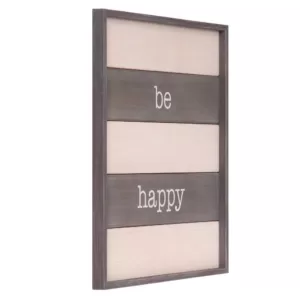 Pinnacle Be Happy Wood Plank Decorative Sign