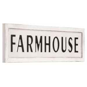 Pinnacle 11 in. x 38 in. Rustic White Farmhouse Tin Enamel Decorative Sign