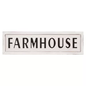 Pinnacle 11 in. x 38 in. Rustic White Farmhouse Tin Enamel Decorative Sign