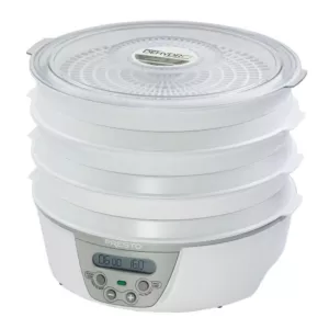 Presto Dehydro 6 Tray White Digital Electric Food Dehydrator with Digital Thermostat and Timer