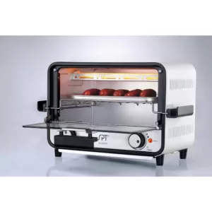 SPT Easy Grasp 800 W 2-Slice White Countertop Toaster Oven with Built-In Timer