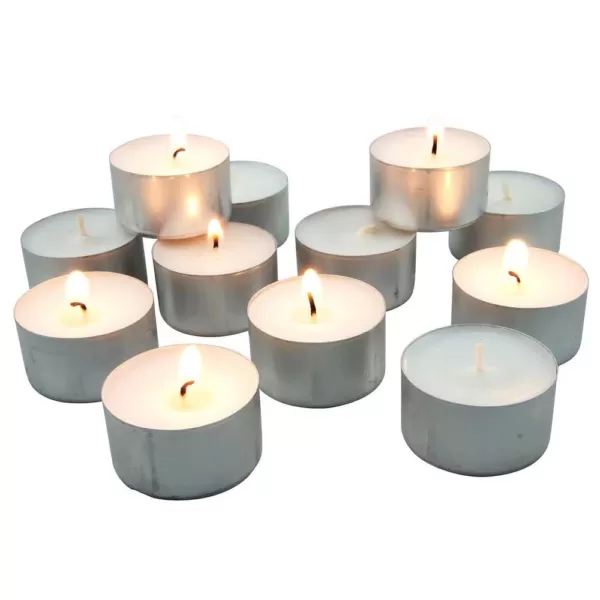 Stonebriar Collection White Unscented Long Burning Tealight Candles - 8 Hours (100-Pack)