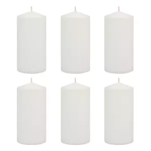 Stonebriar Collection 6 in. White Unscented Pillar Candles (Set of 6)