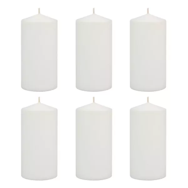 Stonebriar Collection 6 in. White Unscented Pillar Candles (Set of 6)