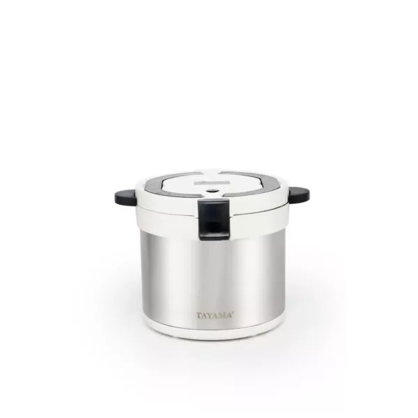 Tayama 7 Qt. Stainless Steel White Thermal Cooker/Slow cooker