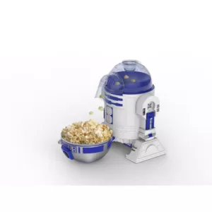 Uncanny Brands 2 oz. Kernel Capacity in Blue/White with Fully Operational Droid Kitchen Appliance Star Wars R2D2 Popcorn Maker