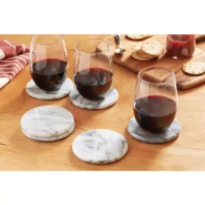 Fox Run White Marble Coaster S/6