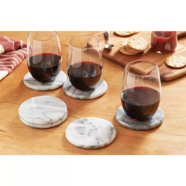 Fox Run White Marble Coaster S/6