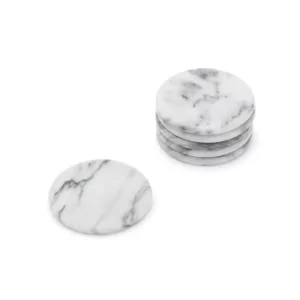 Fox Run White Marble Coaster S/6