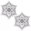 Heritage Lace Snowflake 18 in. White Round Doily (Set of 2)