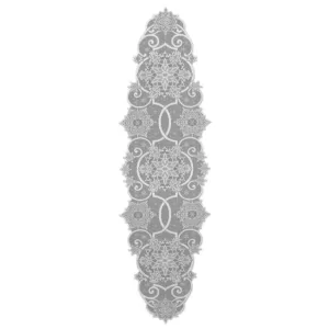 Heritage Lace Snowflake 19 in. W x 65 in. L White Floral Polyester Table Runner