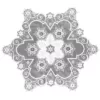 Heritage Lace Snowflake 47 in. W x 47 in. L White Floral Polyester Round Table Topper