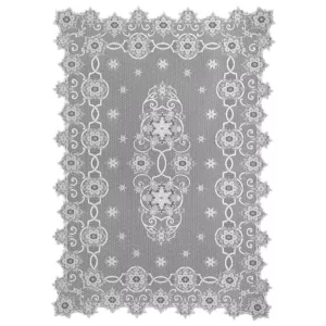 Heritage Lace Snowflake White Polyester Tablecloth