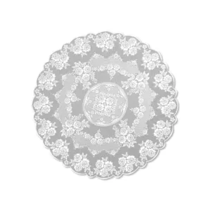 Heritage Lace Victorian Rose Round White Polyester Tablecloth