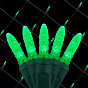 Wintergreen Lighting 48 in. x 72 in. 100-Light M5 LED Green Net Light Set