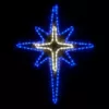 Wintergreen Lighting 28 in. 149-Light LED Blue and Cool White Bethlehem Star with Cross Center