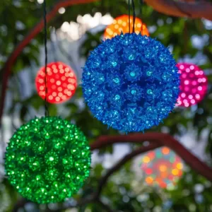 Wintergreen Lighting 6 in. 70-Light LED Green Decorative Starlight Sphere