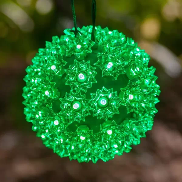 Wintergreen Lighting 6 in. 70-Light LED Green Decorative Starlight Sphere