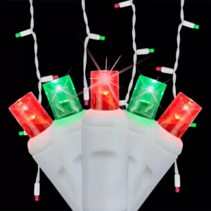 Wintergreen Lighting SoftTwinkle 7 ft. 70-Light LED Red and Green Icicle Light Set