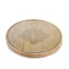 Mind Reader Brown Bamboo Serving Tray Round Cheese Platter Decorative Display Tray with Glass Top