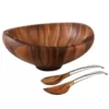 Nambe Butterfly 4 Qt. Wood Salad Bowl with Servers