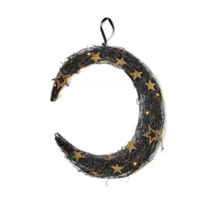 Worth Imports 18 in. Hanging Crescent Moon with White Lights