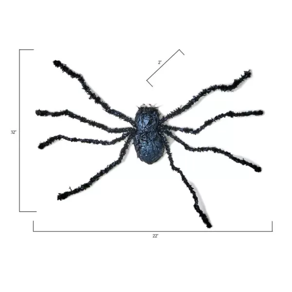 Worth Imports 32 in. Black Spider Halloween Prop(Set of 2)