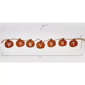 Worth Imports 73 in. Metal Fall Pumpkin Harvest Banner on Rope