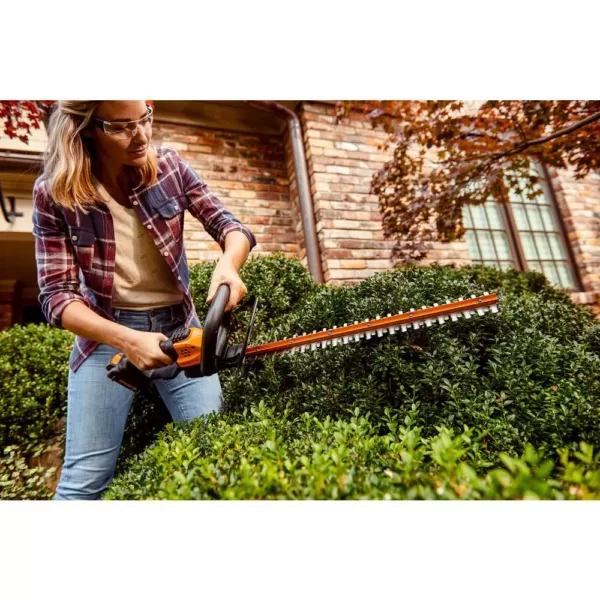 Worx POWER SHARE 20-Volt Li-Ion 22 in. Electric Cordless Hedge Trimmer, 3/4 in. Cutting Capacity (Tool-Only)