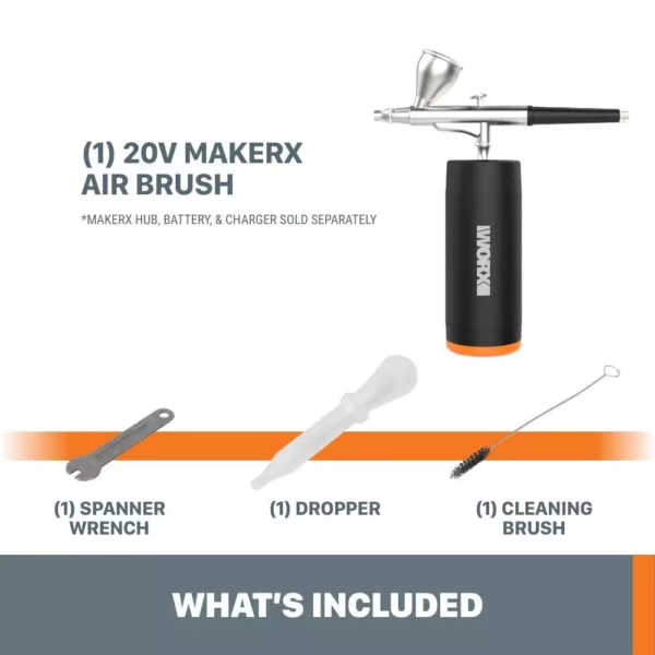 Worx MakerX 20-Volt Air Brush Rotary Tool Attachment (Tool Only)