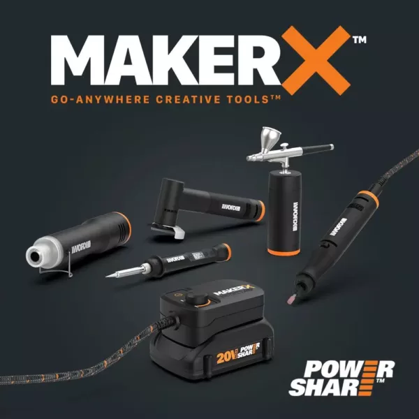 Worx MakerX 20-Volt Air Brush Rotary Tool Attachment (Tool Only)