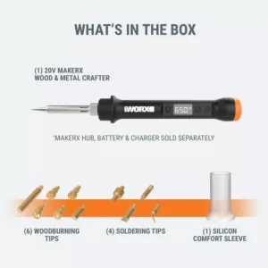 Worx MakerX 20-Volt Wood and Metal Crafter Rotary Tool Attachment and 12 Accessories (Tool-Only)