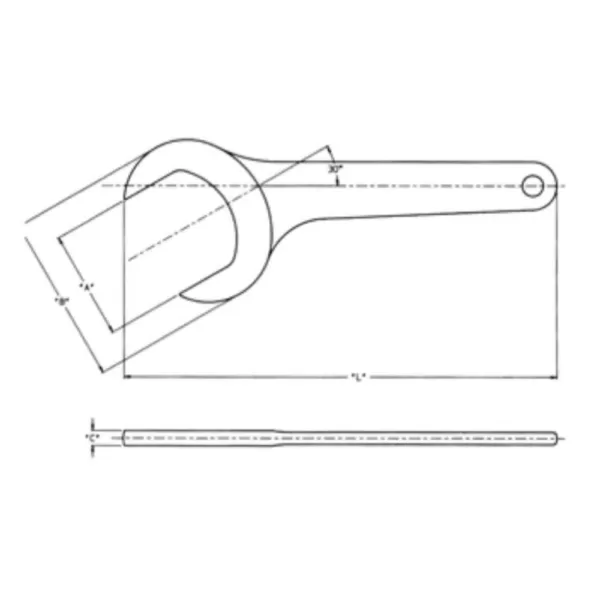 Wright Tool 2 in. 30-Degree Angle Satin Open End Service Wrench