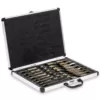 XtremepowerUS 1/2 in. HSS Cobalt Silver and Deming Drill Bit Set with Aluminum Storage Case (17-Piece)