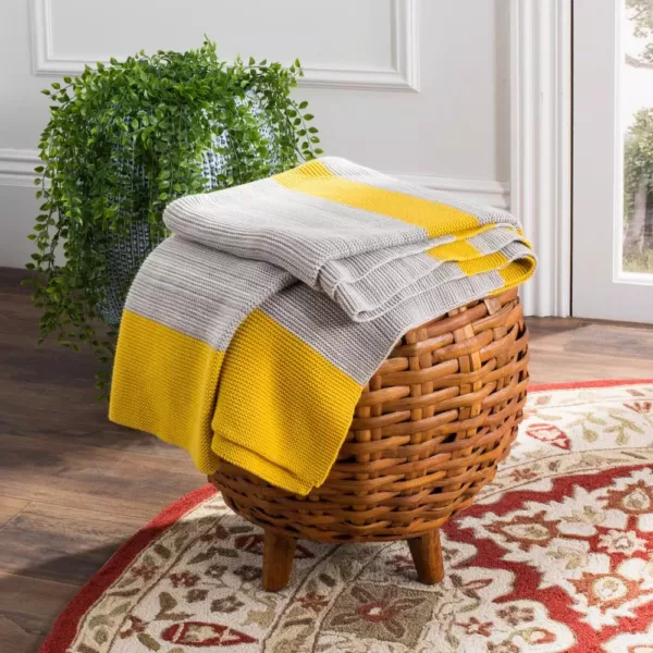 Safavieh Sun Yellow/Light Grey Throw Blanket