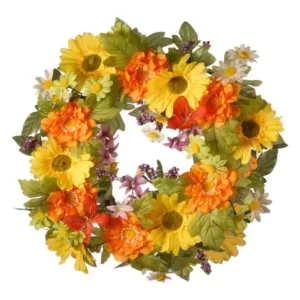 National Tree Company 18 in. Decorated Wreath with Daisies