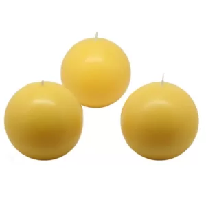 Zest Candle 3 in. Yellow Ball Candles (6-Box)