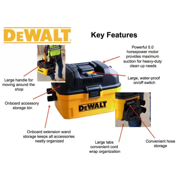 DEWALT 4 Gal. Poly Wet/Dry Vac