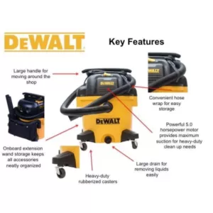 DEWALT 9 Gal. 5 Peak HP Wet/Dry Vacuum