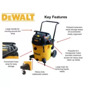 DEWALT 16 Gal. 6.5 HP Poly Wet/Dry Vac with 3 Bags