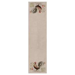 Heritage Lace Rooster Run 16 in. W x 54 in. L Natural Floral Polyester Table Runner