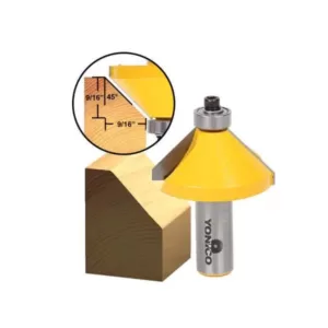 Yonico Chamfer Edge Forming 45-1/2 in. Shank Carbide Tipped Router Bit