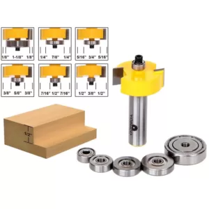 Yonico Rabbet with 6 Bearing 1/2 in. Shank Carbide Tipped Router Bit